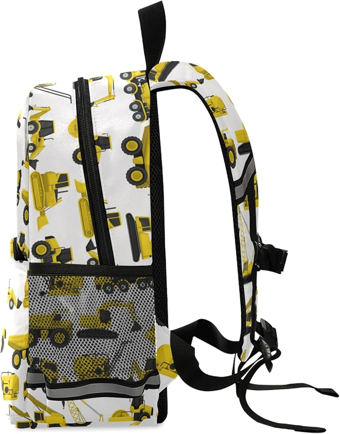 Construction Truck Excavator Bulldozer Kid's Toddler Backpack for Boys Girls Preschool Nursery with Safety Leash (01142)