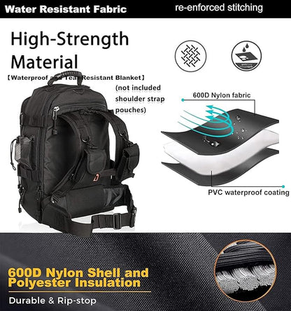 Expandable 40-64L Military Tactical Backpack 3 Day Bag Hiking Gym Sport Camping