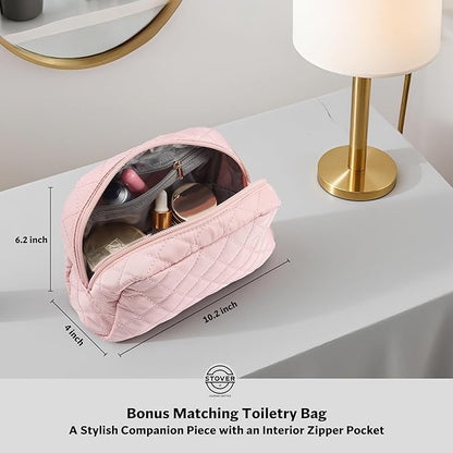 STOVER Women’s Convertible Garment Duffel Bag for Travel – 2-in-1 Carry-On Weekender/Overnight Tote - Wrinkle-Free Dresses, Hanging Suits & Clothes Plus Shoe Compartment & Bonus Toiletry Bag (Pink)