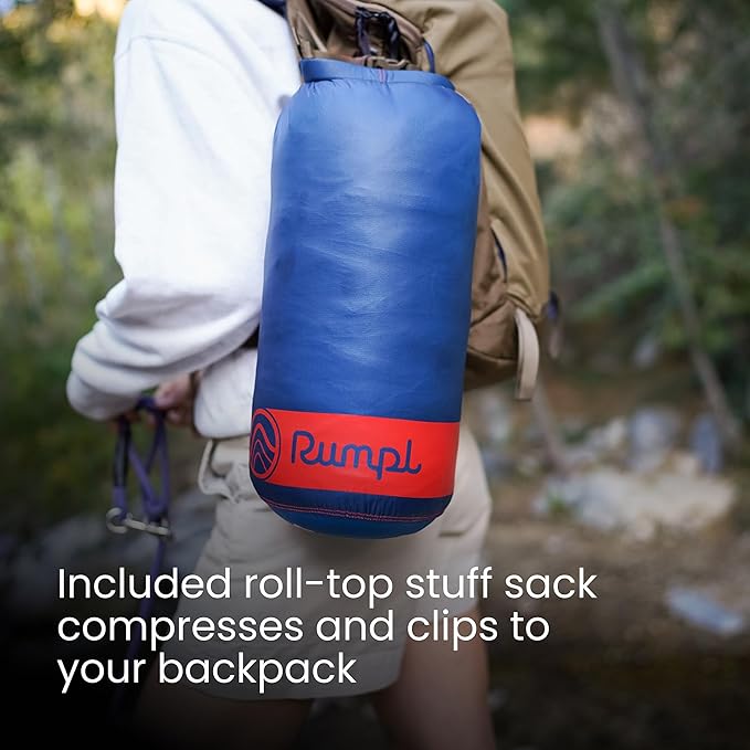 Rumpl Original Puffy Blanket - Warm, Water-Resistant Camping Blanket with 100% Recycled Synthetic Insulation, 52"x75", Original Puffy V2, Olympic Fog