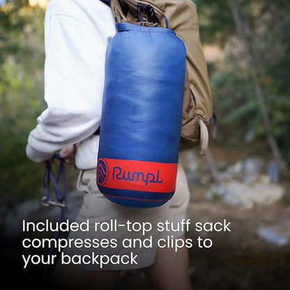 Rumpl Original Puffy Blanket - Warm, Water-Resistant Camping Blanket with 100% Recycled Synthetic Insulation, 52"x75", Original Puffy V2, Olympic Fog