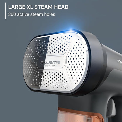 Rowenta Iron Steamer for Clothes, 3in1 Hand Held Steamers, Clothing Steamer, Ironing, Lint Remover, 7.1 Oz Tank, 1875 Watts, Auto-Off, Black & Copper, DR8855