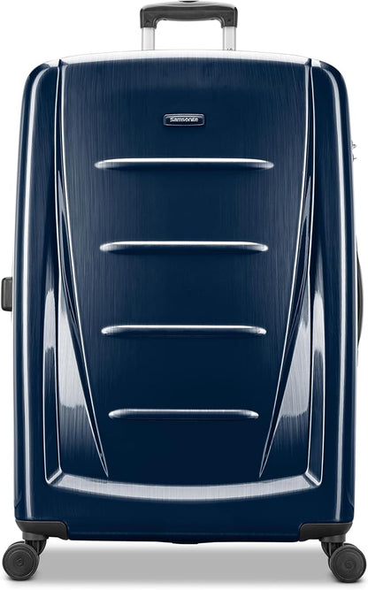 Samsonite Winfield 2 Hardside Expandable Luggage with Spinner Wheels, Navy, Checked-Large 28-Inch