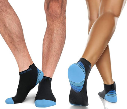 Physix Gear Short Compression Socks for Men & Women - Best Low Compression Socks Women & Men Ankle Socks with Arch Support