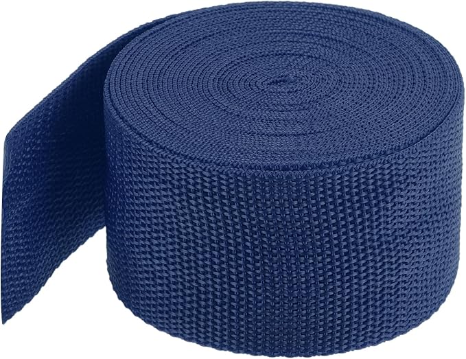 MECCANIXITY Lightweight Polypropylene Webbing Strap 2" 5 Yard Backpack Strapping Band Navy Blue for Outdoor Luggage Cargo Straps