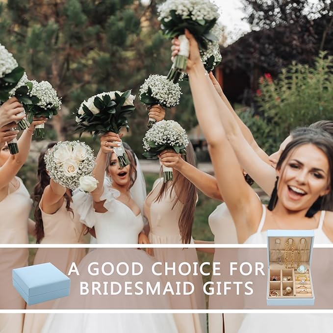 Bridesmaid Proposal Gifts Travel Jewelry Case Jewelry Travel Organizer Small Bachelorette party Jewelry Box Bridesmaid Gift Boxes Mini Storage Organizer Storage Box (8, Pink small)