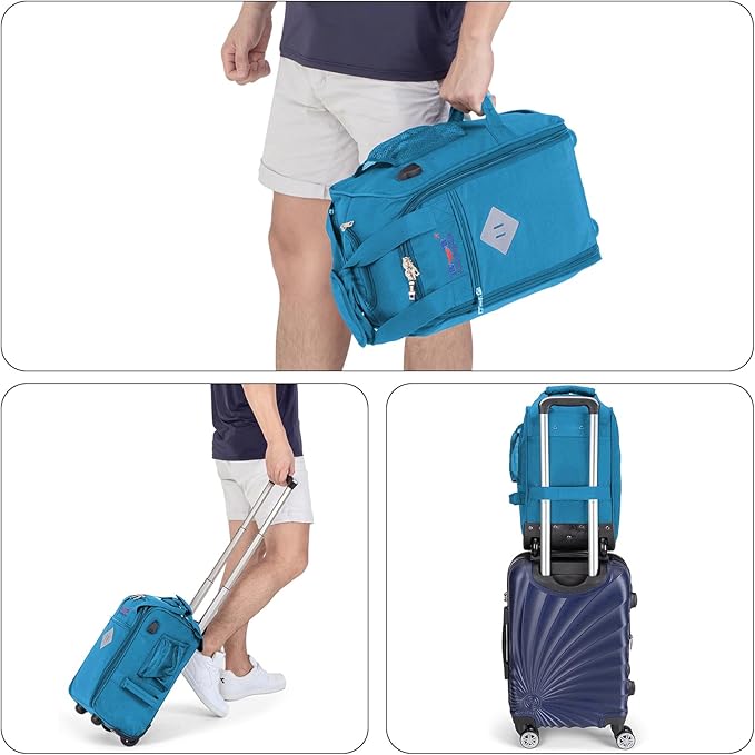 Boardingblue 17x10x9 Inches United Airlines Rolling Personal Item Under Seat Duffle Bag Luggage Suitable For Major Airlines Including Spirit, and Frontier Airline