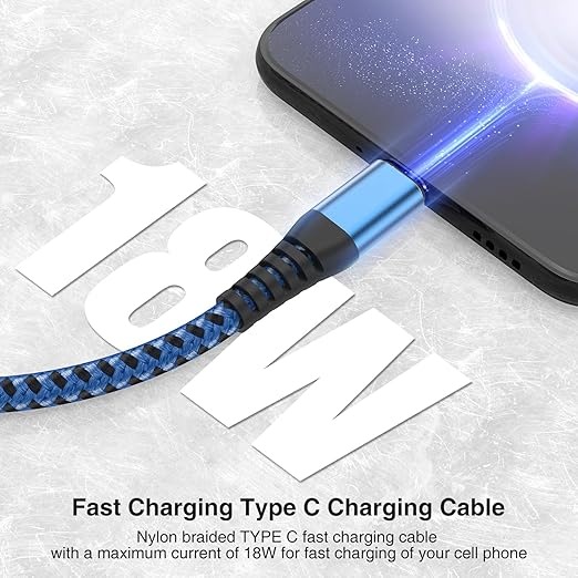 5Pack USB C Type C Cable 3FT,Nylon Braided Fast Charging 3A Quick Charger Cord,USB A to Type C Charger Cord Cable for iPhone 15 Samsung Galaxy S20 S10 S9 S8 Plus S10E, Note 20 10 9 8, Moto G7 G8