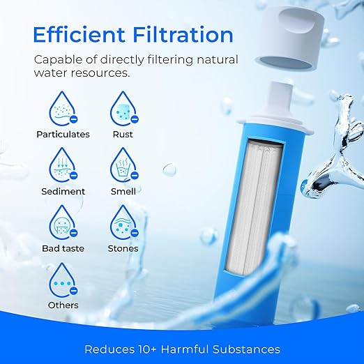 Waterdrop Water Filter Straw, Water Purifier Survival for Camping, Travel, Backpacking and Emergency Preparedness, Water Filtration System Survival, 4 Pack