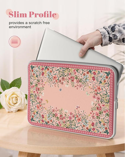 iCasso Pink Laptop Bag 13 inch,Cute Computer Sleeve Bag for Women,13-13.6 inch Laptop Carrying Case Compatible with MacBook Air Pro 13/14, HP Dell ASUS Lenovo Chromebook Notebook