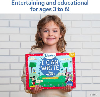 Skillmatics I Can Write Disney Junior Mickey Mouse - Reusable Preschool Learning Activities, Educational Toy and Game, Back to School Supplies, Gifts for Students, Kids, Toddlers Ages 3, 4, 5, 6