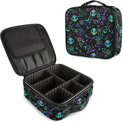 MNSRUU Women Makeup Bag Magic Skulls Makeup Bag Organizer Travel Cosmetic Bag for Teenage Girl Clear Make Up Bags with Zipper