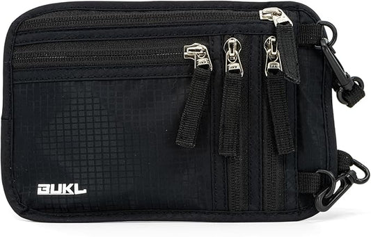 Navigator Travel Neck Wallet; RFID Blocking Pouch and Passport Holder for Travel with Neck and Waist Carry Modes; Travel Document Holder for Passports, Cards, Cash and Mid-Size Phones (Black)