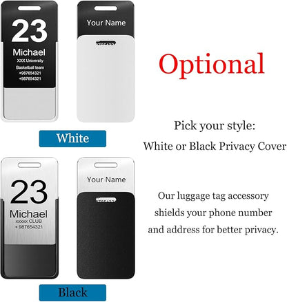 Customized Stainless Steel Luggage Tags: Personalize Your Suitcases, Backpacks, and Bags with Your Text - Custom Initial Text Name ID,Number 2"x3.3"