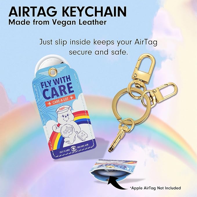 Sonix Keychain Case Compatible with Apple AirTag | Protective AirTag Cover Keychain Charm | Fly with Care | Care Bears Air