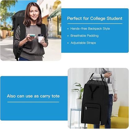 Laundry Backpack Bag, Bukere Extra Large 2 in 1 Laundry Hamper Basket for College Students Dorm Essentials, Adjustable Shoulder Straps, Freestanding Laundry Bag for Apartment, Laundromat, Travel