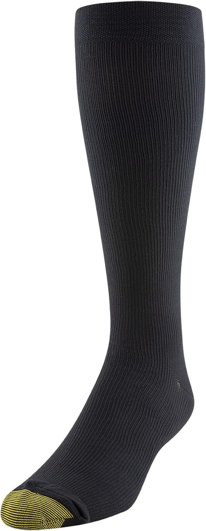 GOLDTOE Men's Mild Compression Over The Calf Socks, Multipairs
