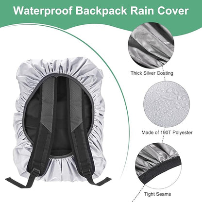 Waterproof Backpack Rain Cover Waterproof Backpack Cover, Bag Rain Cover with A Vertical Reflective Strap for Hiking/Biking/Camping/Outdoor Traveling