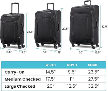 American Tourister 4 KIX 2.0 Expandable Softside Luggage with Spinner Wheels, 24 SPINNER, CLASSIC BLUE
