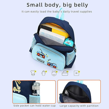 willikiva Cute Zoo Little 3d Backpack Kids Backpack for Boys and Girls Toddler Backpack Waterproof Preschool(Blue Hoist)