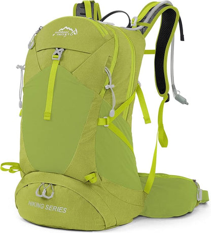 IX INOXTO Hiking Backpack, Waterproof Hiking Daypack with 3L Water Bladder and Rain Cover, Lightweight Travel Camping Backpack for Men Women (Fruit green)