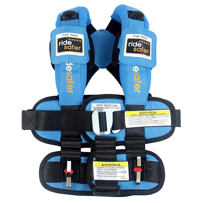 RideSafer - Small Blue, Lightweight, Compact, Portable Car Seat - Perfect for Travel and Everyday Child Safety (Pack of 6)