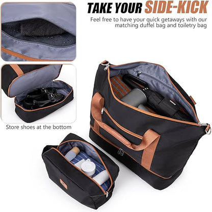 KUNEL Expandable 5 Piece Luggage Sets with Detachable Spinner Wheels and TSA Lock, Unisex Hardside ABS Suitcase Set, Hardshell Lightweight Waterproof Travel Hard Case Suitcases with Wheels, Black