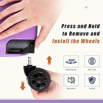 Luggage Sets Suitcase Sets 5 Piece Luggage Sets Suitcase with ABS Hard Shell Lightweight TSA Lock and Double Rotatable Detachable Wheels(Purple,20"/24"/28"/DB/TB)
