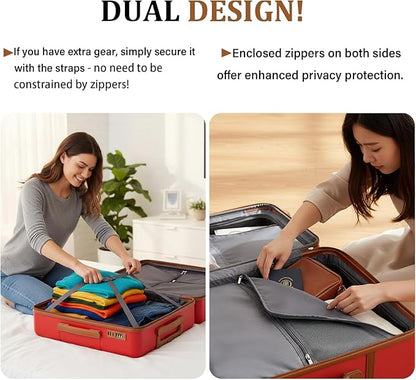 Luggage Sets, 2 Piece Suitcase set with wheels Tsa Lock 20/24 inchi Hardshell Waterproof Travel Suitcases luggage for Women/Men/Family(Red)