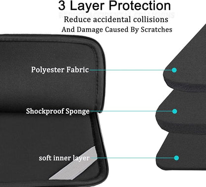 Laptop Sleeve Bag 15.6 inch, BOOEUDI Shockproof Protective Computer Carrying Cover with Front Pocket, Briefcase Handbags Laptop Case for 15.6 inch HP, Dell, Acer, Asus, Notebook, Grey