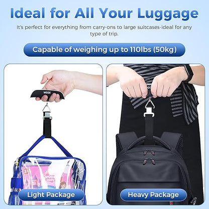 Digital Luggage Scale, WGGE Travel Luggage Weight Scale, Max 110lbs/50kg Baggage Scale with Backlit LCD Display