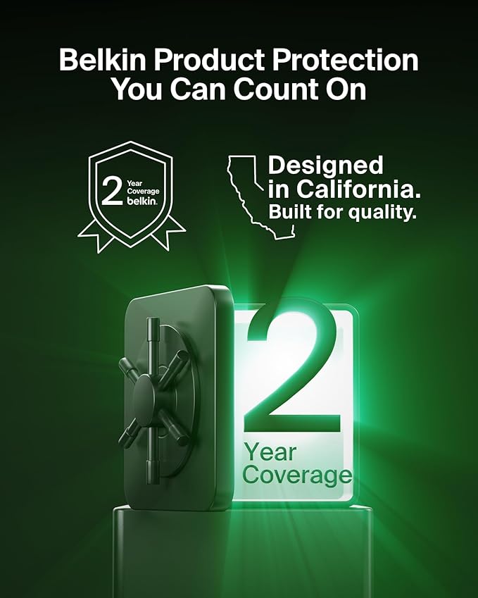 Belkin BoostCharge Braided USB-C to USB-A Charging Cable (3.3ft/1M) for iPhone 17 & 16 Series, Samsung Galaxy S25 Series, Google Pixel 10, iPad Pro, Nintendo Switch 2, Carplay, & More - White (2-Pack)