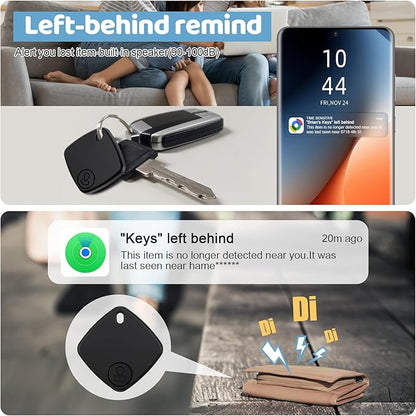 Air Tracker Tags for Android or iOS, 4 Pack Dual System Android Smart Tracker Tags Compatible with iOS Find My or Google Find Hub App, Bluetooth Tracker Key Locator with Sound for Luggage, Bags,Wallet