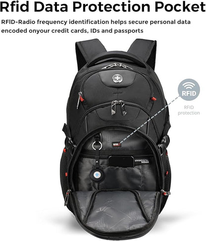 Swissdigital Laptop Backpack with USB Charging Port, Travel Backpack Fits 15.6 inches Computer, 31L Backpack for Men | SD8039508F-01
