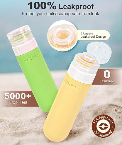 Quatish 20 Pack Travel Bottles for Toiletries, Original Patented, TSA Approved Travel Size Containers, Leak Proof Silicone Shampoo and Conditioner Bottles Women & Men, Airplane Essentials, Multi