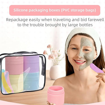 Pack of 4 Travel Bottles, Silicone Refillable Portable Container for Easy Transport in Luggage Bags and Carry Ons Travel Esse