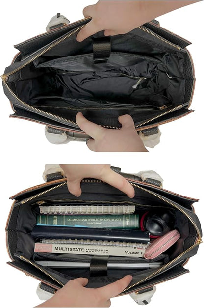JKM & Company Rolling Laptop Bag for Women | Designer Wheeled Briefcase | Fits 13-17" Laptops | Office Travel Computer Case