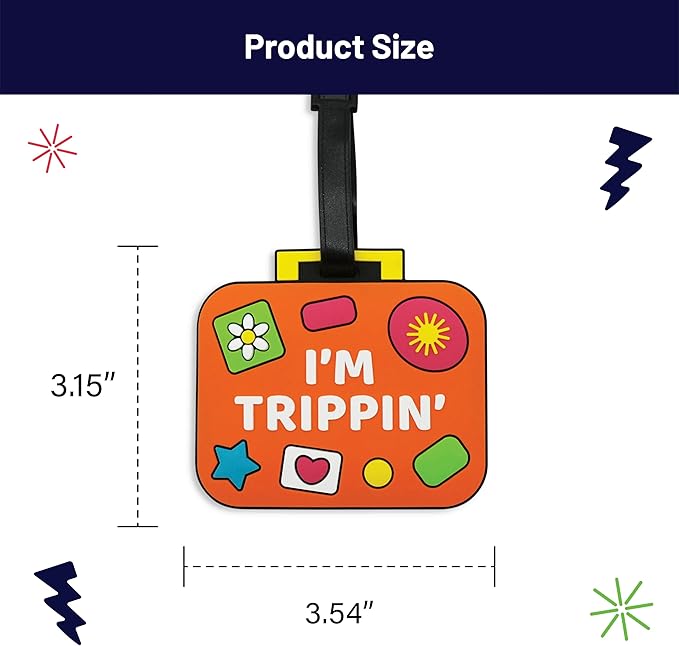 Funny Luggage Tag – Hilarious Travel ID Tag with Sarcastic Saying – Durable & Easy to Spot Suitcase Tag for Men, Women, Frequent Flyers, or Gag Gift for Travelers - Trippin