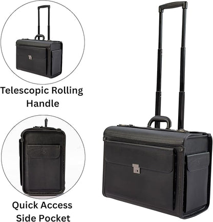 HAMMER ANVIL 19 Wheeled Briefcase Rolling Case Sales Sample Pilot Lawyer Attache