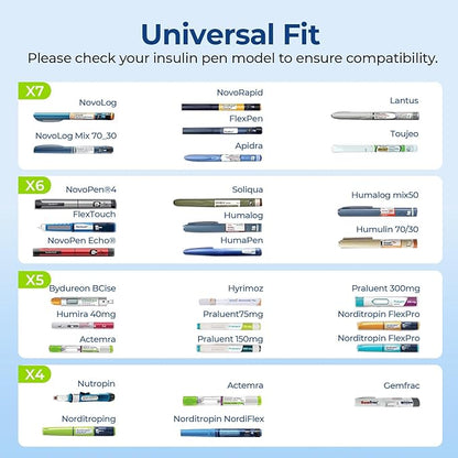 AUVON Large Insulin Pen Cooler for 3-6 Pens with Medical Tag, TSA Approved Insulin Travel Cooler with Portable Handle, Diabetic Travel Case with Gel Ice Pack and Anti-freezing Drawstring Bag