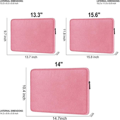 Laptop Case 14 Inch, Shockproof Protective Traveling Computer Bag, Water Resistant Portable Laptop Sleeve Compatible for Lenovo, HP, Dell, Asus, MacBook Air/Pro, Pink