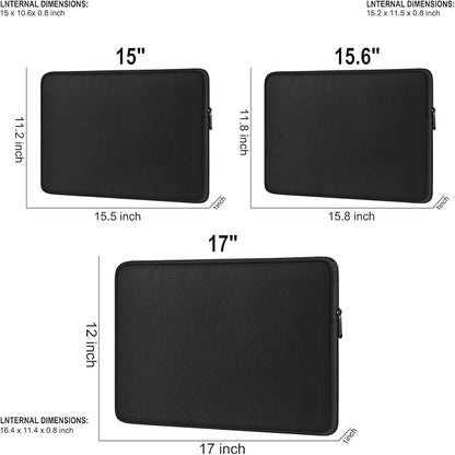 Laptop Sleeve 17 Inch, Shockproof Protective Traveling Computer Bag, Water Resistant Portable Laptop Case Compatible for Lenovo, HP, Dell, Asus, MacBook, Notebook, Black