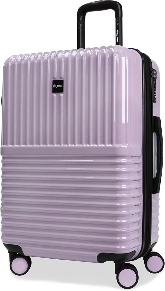World Traveler Dejuno Tonal 24-Inch Polycarbonate Lightweight Hardside Expandable Spinner Luggage Suitcase with TSA Lock - Lavender