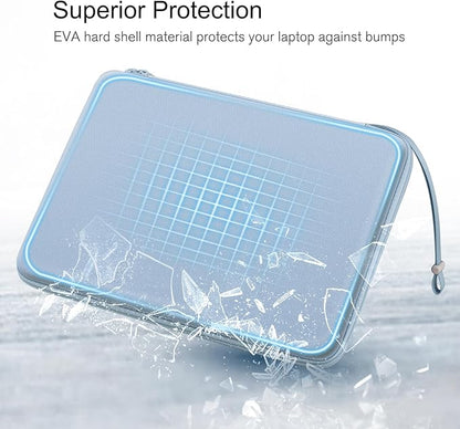FINPAC Hard Laptop Sleeve Case for 15.3 inch MacBook Air M4 A3241 M3 A3114 M2 A2941 2025 2024, 16.2 inch MacBook Pro M4/M3/M2/M1 Pro/Max, Waterproof Case for Surface Laptop/Book, Ice Blue