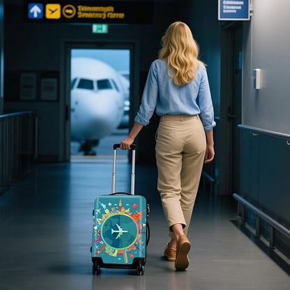 WUJIAONIAO Travel Luggage Cover Baggage Suitcase Cover Protector Skins 18-32 Inch (A15 Go Travel, S (for 18-20 inch luggage))