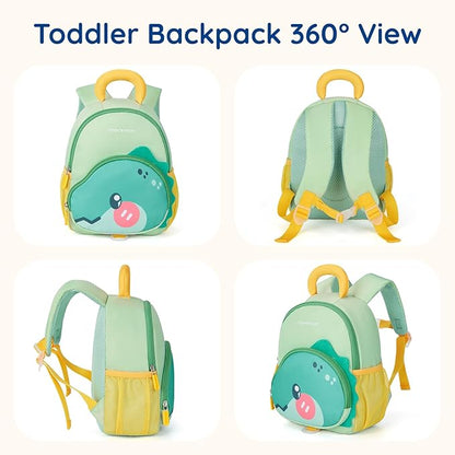 mommore Toddler Backpack for Boys 2-4 Cute 3D Kids Backpack Dinosaur Small Pre-K Backpacks Water-Resistant for Preschool Kindergarten with Toddler Leash, Chest Buckle