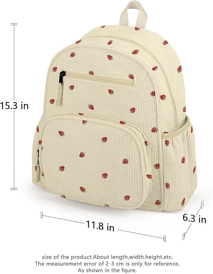 Corduroy Kids Backpack for Girls, Girls Backpack 5-9, Kindergarten Elementary School Bookbag for Girl 15.3" H Fit Folder