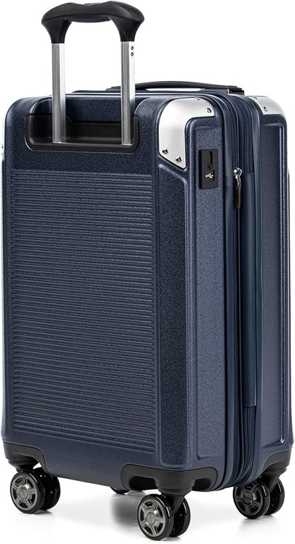 Travelpro Platinum Elite Hardside Expandable Carry on Luggage, 8 Wheel Spinner, TSA Lock, Hard Shell Polycarbonate Suitcase, True Navy Blue, Carry on 21-Inch