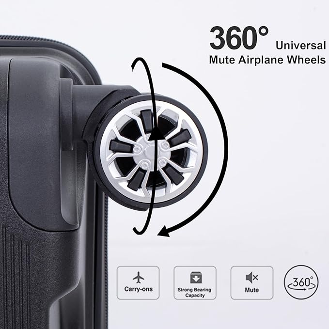 Travelhouse Luggage Sets, Expandable Hardside Suitcases 24in/28in, Carry on 20in,3 Piece Set Travel Luggages Clearance with Double Spinner Wheels TSA Lock Lightweight (Blue-1206)