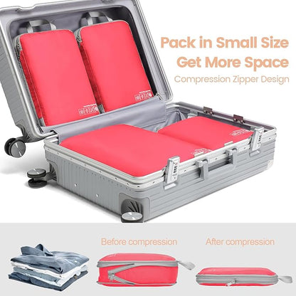 Cambond Compression Packing Cubes for Travel Women - Expandable Travel Bags Luggage Organizers Travel Essentials Compression Cubes for Travel Carry on Suitcases Organizer